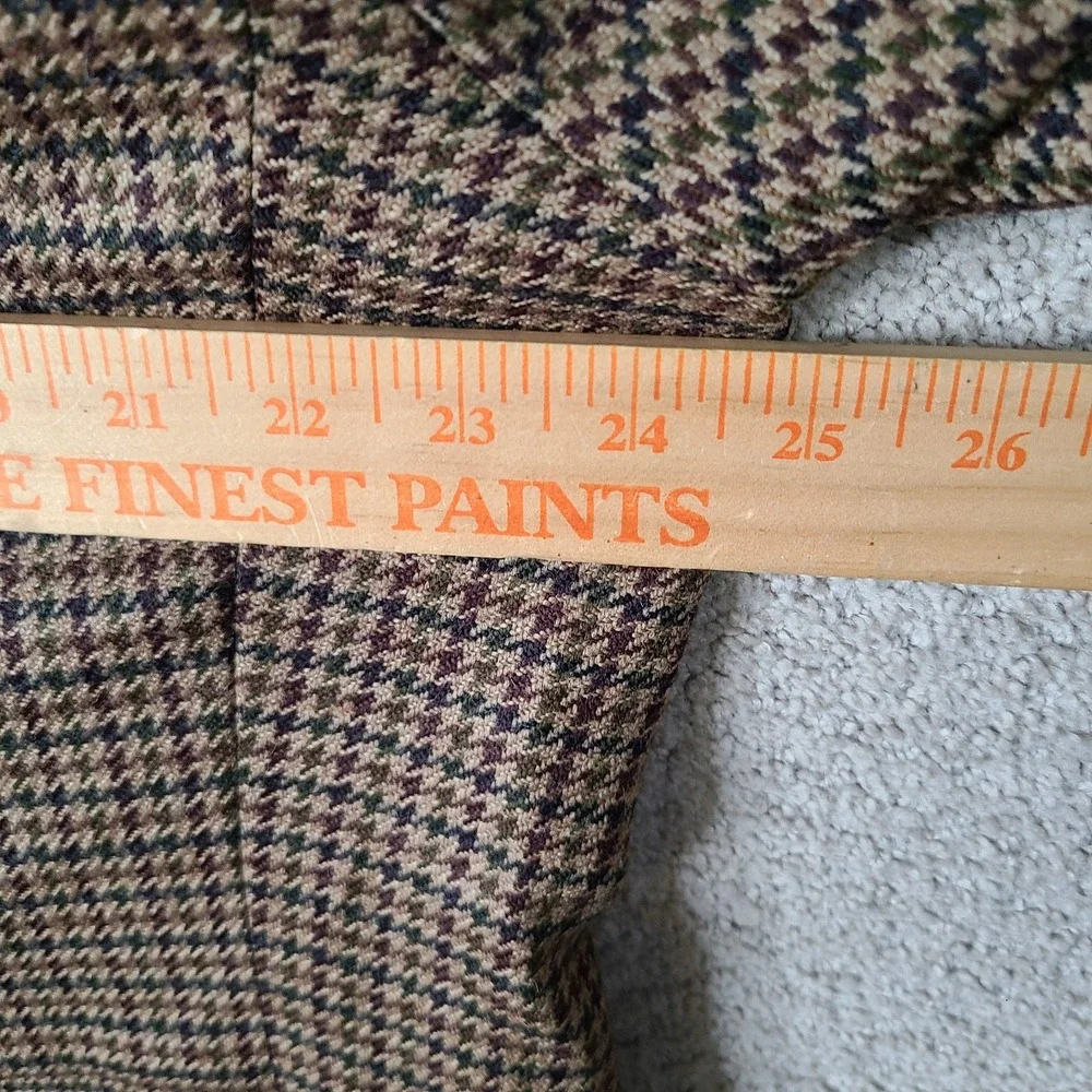 Vintage Ralph Lauren Jacket Mens 46R Brown Houndstooth Blazer Wool 2 Button Coat